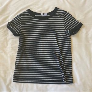 black and grey striped tee from h and m